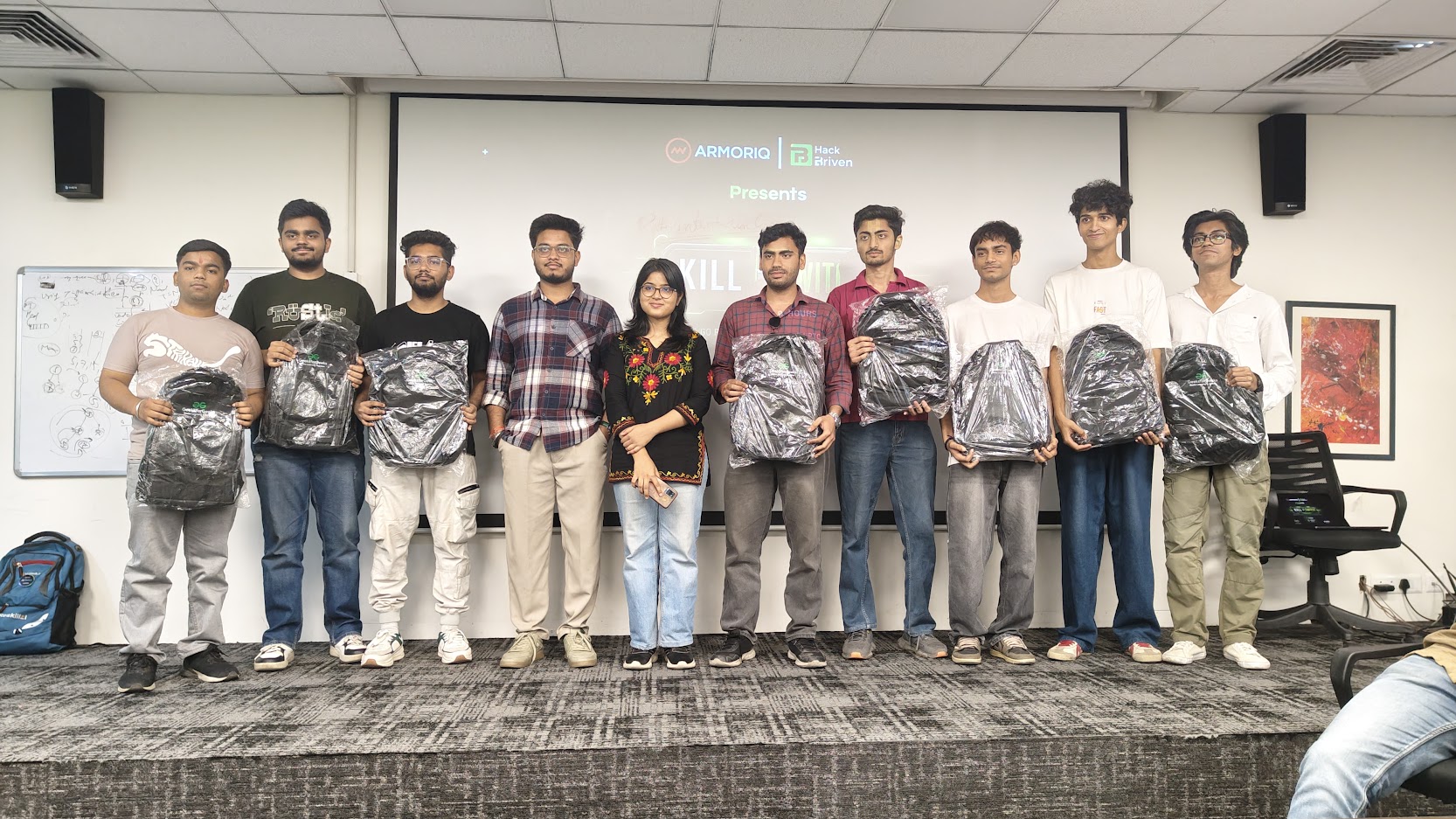 ArmIq 3rd Position celebration at GeeksforGeeks Office
